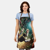 Panikhase, die das Kaninchenloch herunter fällt Schürze (Getragen)