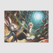 Panikhase, die das Kaninchenloch herunter fällt Seidenpapier (Vorderseite)