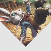 Panikhase, die das Kaninchenloch herunter fällt Seidenpapier (Ausschnitt)