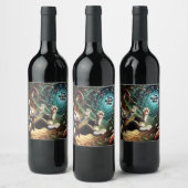 Panikhase, die das Kaninchenloch herunter fällt Weinetikett (Flaschen)