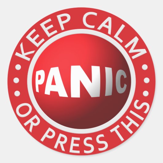 Panikknopfkleber Runder Aufkleber (Vorderseite)