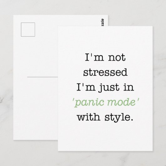 Panikmodus im Stil Postkarte (Vorne/Hinten)