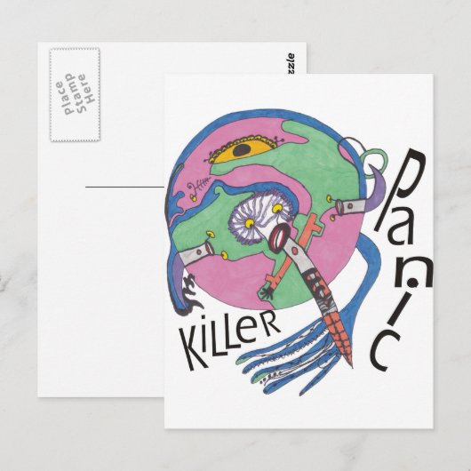 Panikmörder Postkarte (Vorne/Hinten)