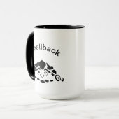 Panikschildkröte versteckt sich in seiner Muschel Tasse (Vorderseite Links)