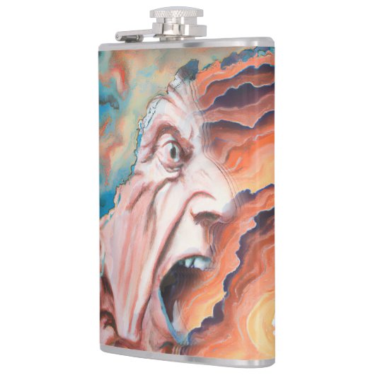 Panikwellen Ölmalerei Flachmann (Links)