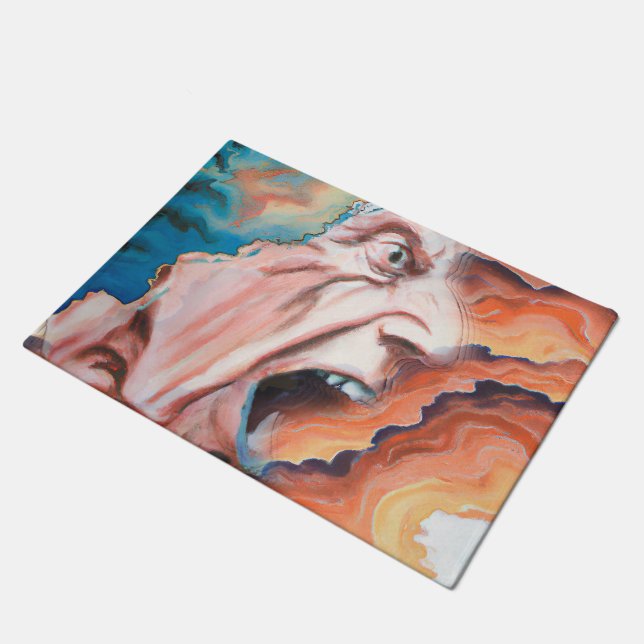 Panikwellen Ölmalerei Fußmatte (Schrägansicht)