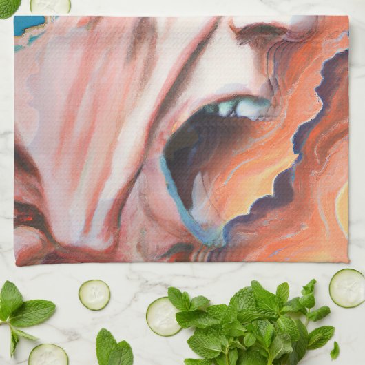 Panikwellen Ölmalerei Geschirrtuch (Gefaltet)