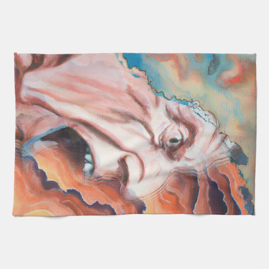 Panikwellen Ölmalerei Geschirrtuch (Horizontal)
