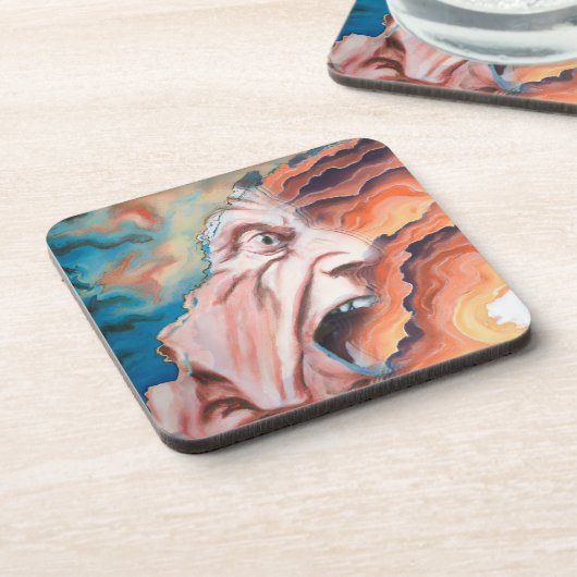 Panikwellen Ölmalerei Getränkeuntersetzer (Linke Seite)