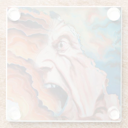 Panikwellen Ölmalerei Glasuntersetzer (Rückseite)