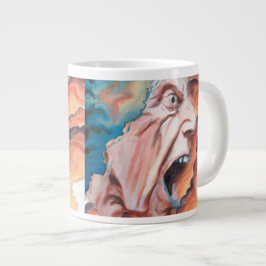 Panikwellen Ölmalerei Jumbo-Tasse (Vorderseite Rechts)