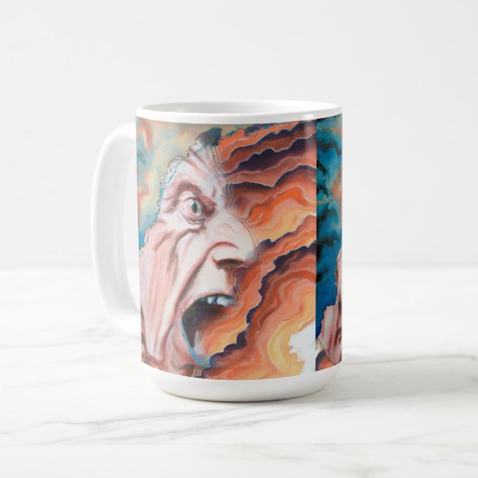 Panikwellen Ölmalerei Kaffeetasse (Vorderseite Links)