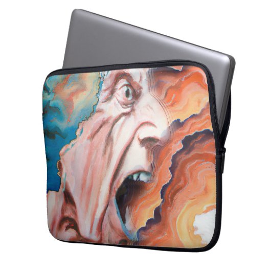 Panikwellen Ölmalerei Laptopschutzhülle (Vorderseite Links)