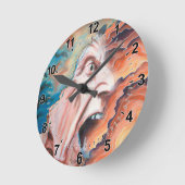 Panikwellen Ölmalerei Runde Wanduhr (Winkel)