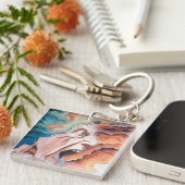 Panikwellen Ölmalerei Schlüsselanhänger (Vorderseite rechts)