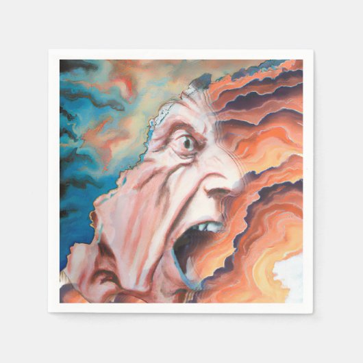 Panikwellen Ölmalerei Serviette (Vorderseite)