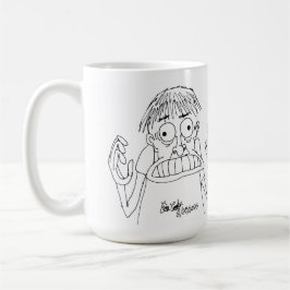 panische Cartoonfigur Kaffeetasse