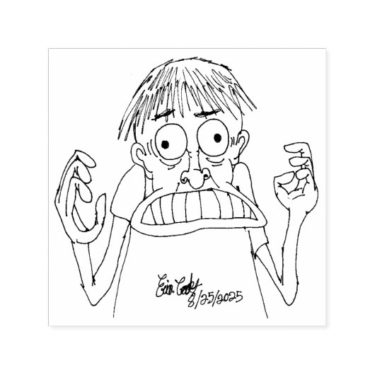 panischer Cartoon-Charakter Permastempel (Design)
