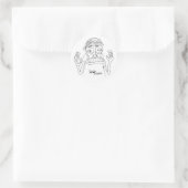panischer Cartoon-Charakter Runder Aufkleber (Tasche)