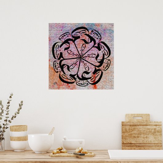 Panjtan Pak Names -پ ن ت ن-پ ا-ج-ك Poster (Küche)