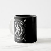 Pankration Pan Kratos Spartan Shield Zweifarbige Tasse (Vorderseite Links)