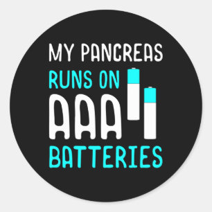 Pankreas Runs Diabetiker Fun T1d Typ 1 Diabetes AW Runder Aufkleber