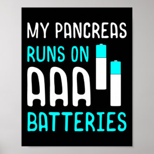 Pankreas Runs Diabetiker Fun T1D Typ 1 Diabetes me Poster