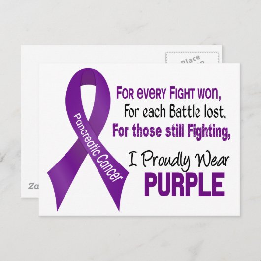 Pankreaskarzinom I Tragen Sie stolz Lila Postkarte (Vorne/Hinten)