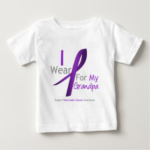 Pankreatischer Krebs trage ich lila Band-Großvate Baby T-shirt