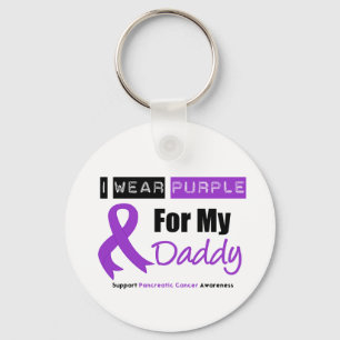 Pankreatischer Krebs trage ich lila Band-Vati Schlüsselanhänger