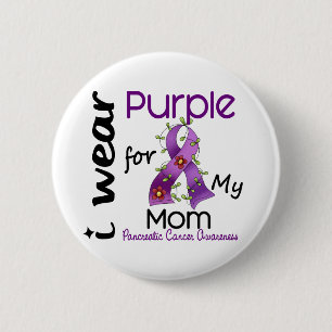 Pankreatischer Krebs trage ich Lila für meine Mam Button