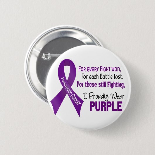 Pankreatischer Krebs trage ich stolz Lila Button (Vorne & Hinten)