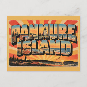 Panmure Island PEI Leuchtturm am roten Sandstrand Postkarte