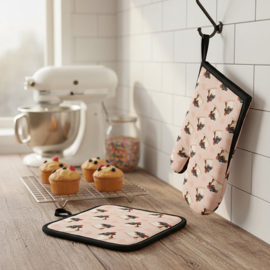 Panna Cotta & Chocolate Ofenhandschuh & Topflappen-Set