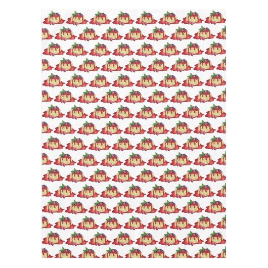 Panna Cotta Fresh Fruit Italian Food Dessert Tischdecke (Vorderseite)