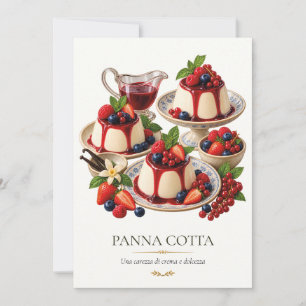 Panna Cotta – Vintage italienisches Dessert Einladung