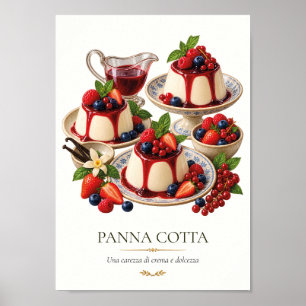 Panna Cotta – Vintage italienisches Dessert Poster
