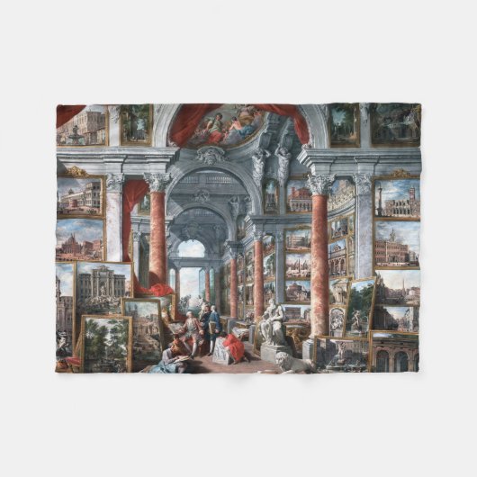 Pannini - Galerie von Ansichten von modernem Rom Fleecedecke (Vorderseite (Horizontal))