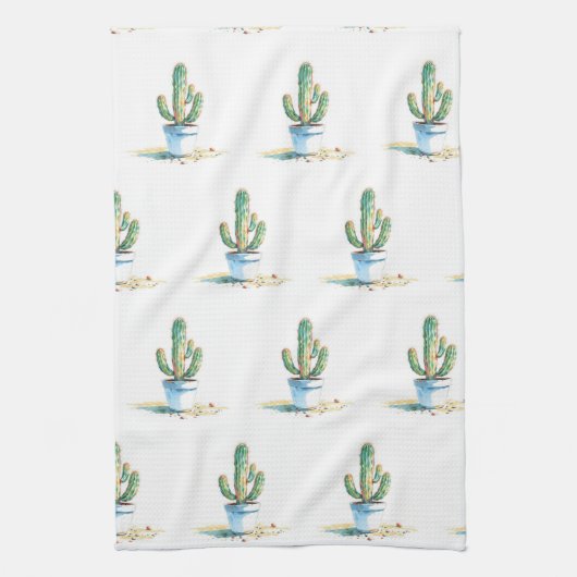 Paño de cocina cactus acuarelas geschirrtuch (Vertikal)