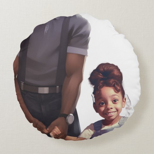 Panola, Dad & Ivory Elephant Keepsake Round Pillow Rundes Kissen (Rückseite)