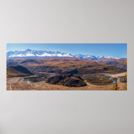Panorama Altai-Gebirge und Chuya-Fluss. Altai. Poster