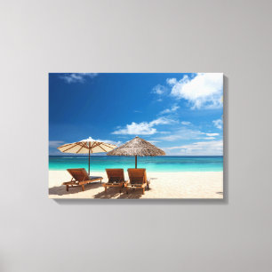 Panorama auf den tropischen Strand Leinwanddruck
