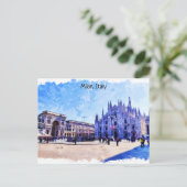 Panorama-Aussicht auf die Kathedrale Mailand Itali Postkarte (Stehend Vorderseite)