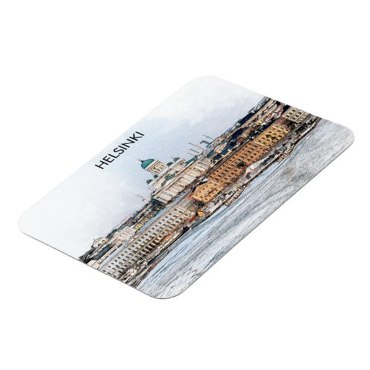 Panorama-Aussicht auf Helsinki Magnet (Linke Seite)