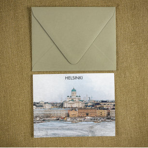 Panorama-Aussicht auf Helsinki Postkarte