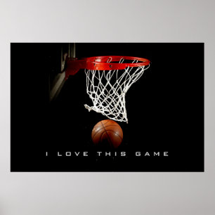 Panorama Basketball Poster I Liebe Dieses Spiel