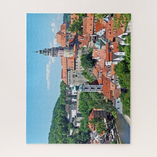 Panorama. Cesky Krumlov und das Schloss Puzzle (Vertikal)