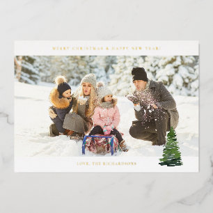 Panorama Chic H Foto - Weihnachtsbaum Folieneinladung