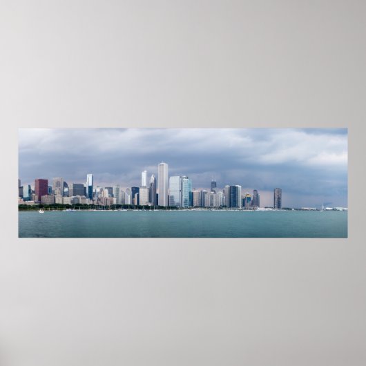 Panorama Chicago Skyline Pictures Poster (Vorne)