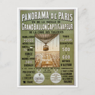 Panorama de Paris Vintage Reiseplaner Postkarte